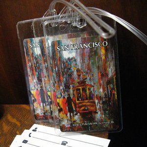 Delta Air Lines San Francisco Vintage Playing Card Luggage Tags (3)